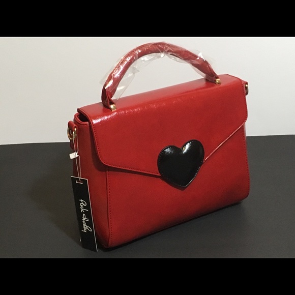 BOGO 75% OFF! PInk Haley Heart Satchel Red NWT - Picture 4 of 7